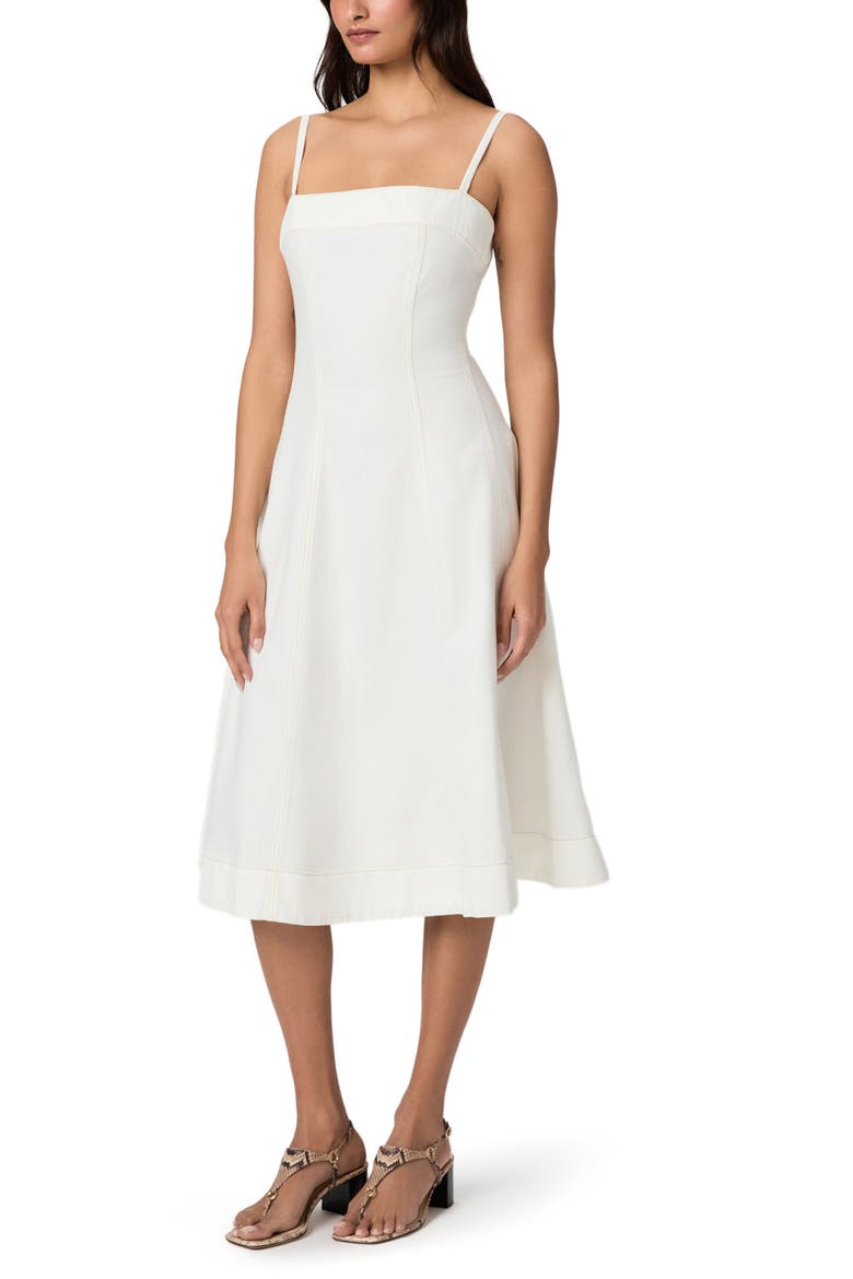 Pippa Sleeveless Denim Midi Dress, Alternate, color, TOASTED ECRU