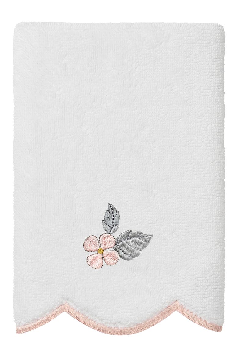 Hydea Scallop 3-Piece Towel Set, Alternate, color, WHITE/ PINK