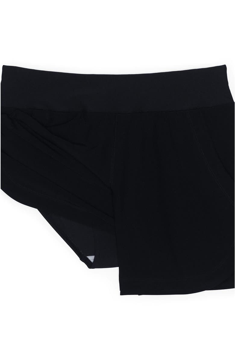 Lands' End 5" Quick Dry Elastic Waist Board Shorts Swim Cover-up Shorts with Panty, Alternate, color, Black