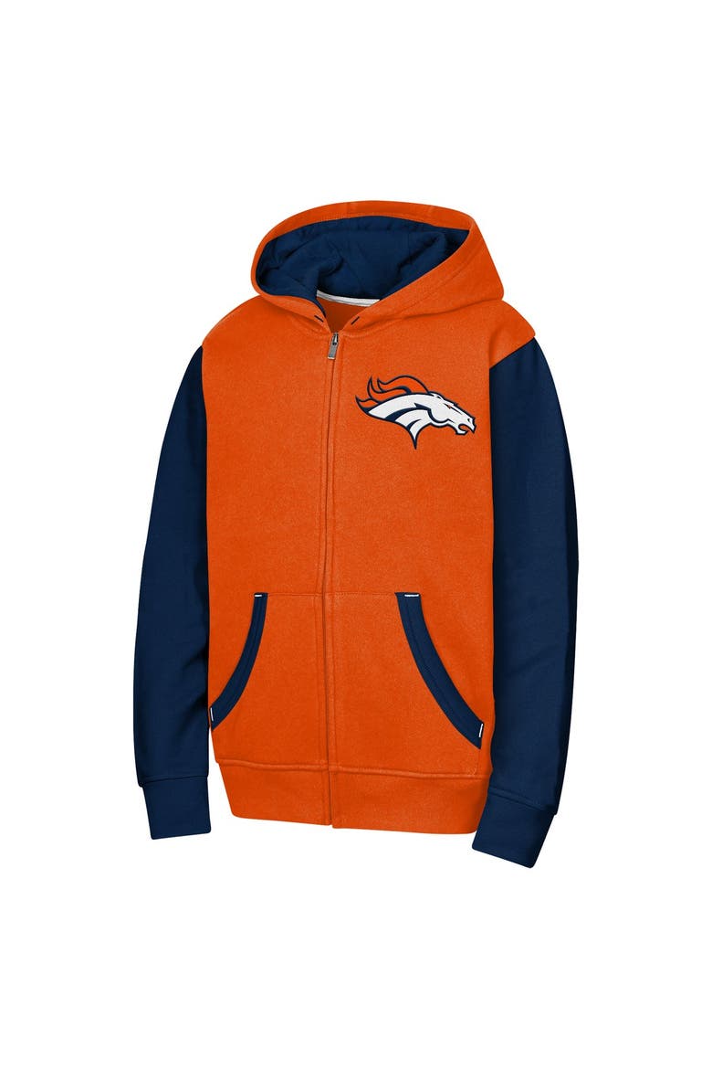 Youth Outerstuff Orange Denver Broncos Stadium Colorblock Full-Zip Hoodie, Alternate, color, Orange