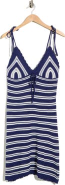 Madden Girl Stripe Tie Strap Knit Minidress