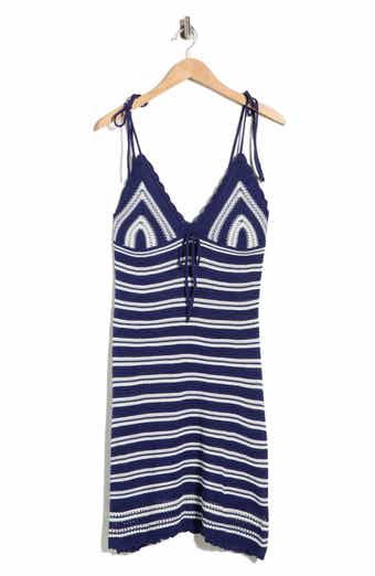Madden Girl Stripe Tie Strap Knit Minidress