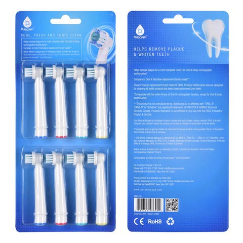 8 Pack Power Sensitive Replacement Brush Heads for Oral-B, 8 Count
