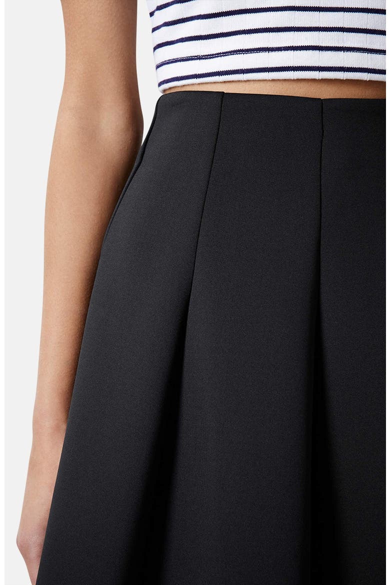 Pleated Scuba Skirt, Alternate, color, BLACK