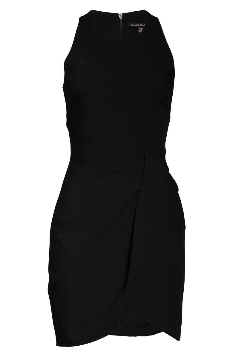 Black Halo Brett Drape Sleeveless Crepe Minidress, Alternate, color, 