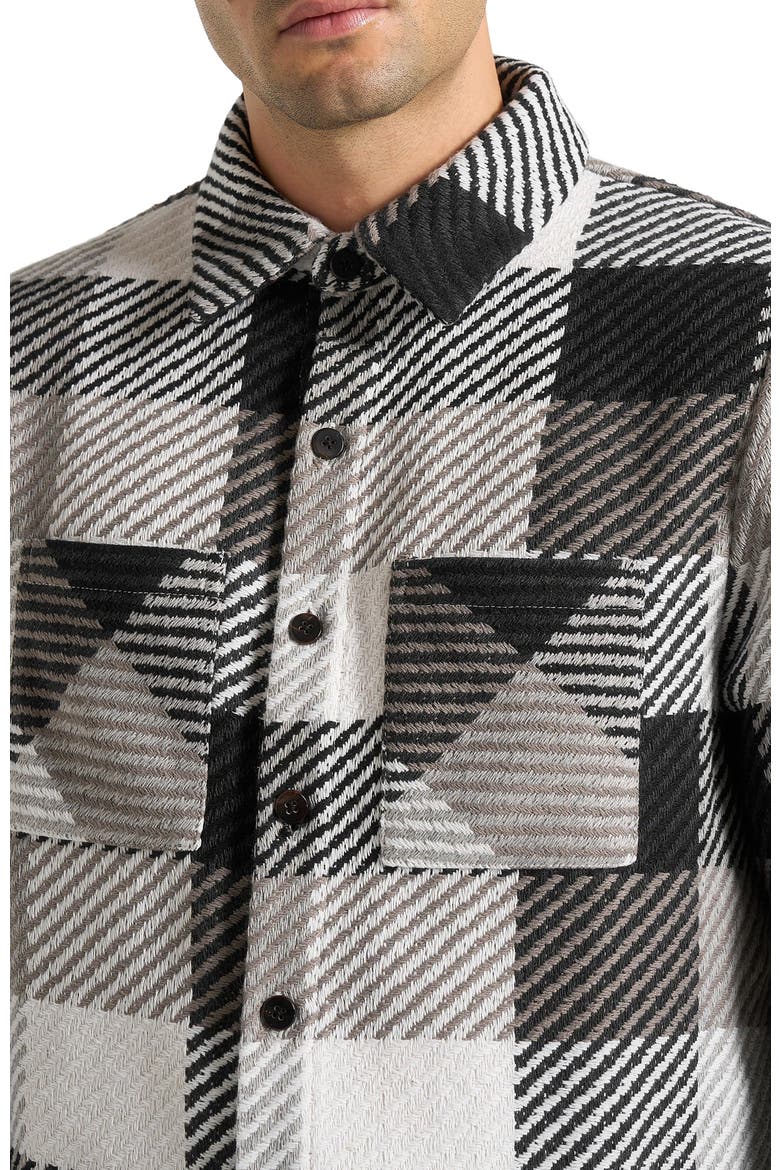 Rune Unisex Check Overshirt, Alternate, color, Black