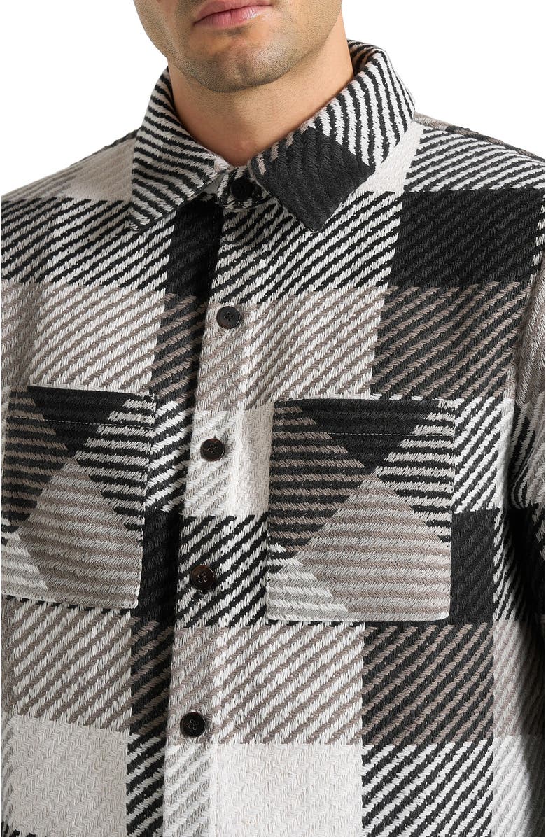 Manière De Voir Rune Unisex Check Overshirt, Alternate, color, Black