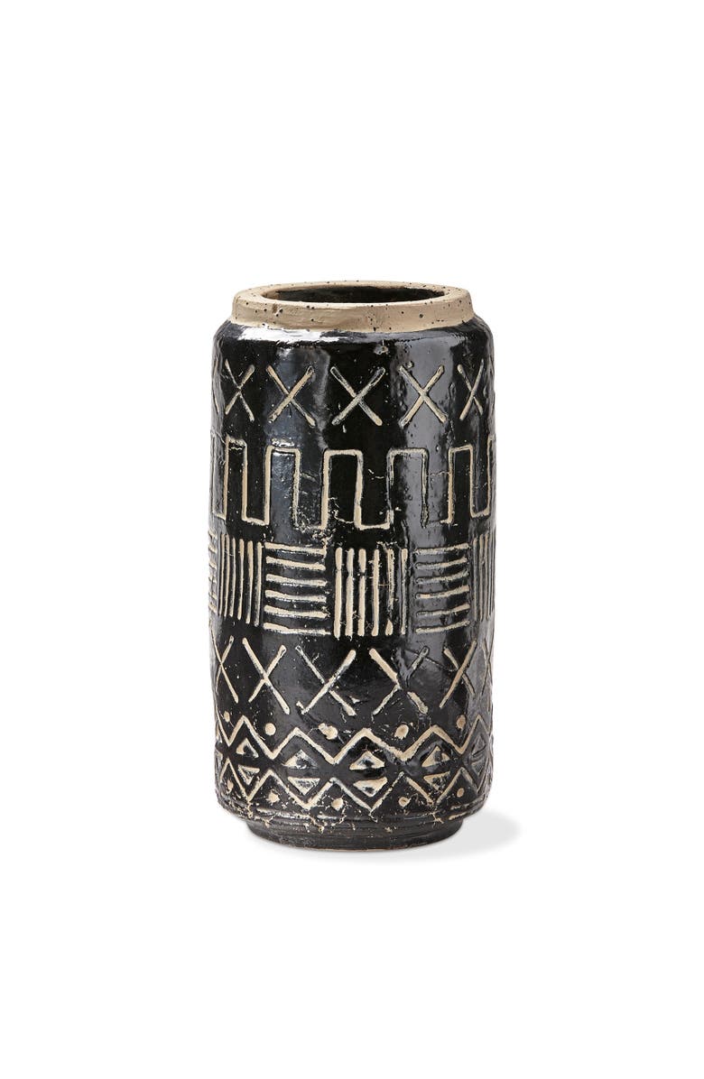 tag Ondo Tall Decorative Vase Black Multi Terracotta Home Decor, Main, color, Black