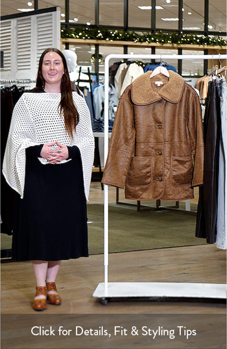 Patch Pocket Faux Shearling Coat, sales video thumbnail