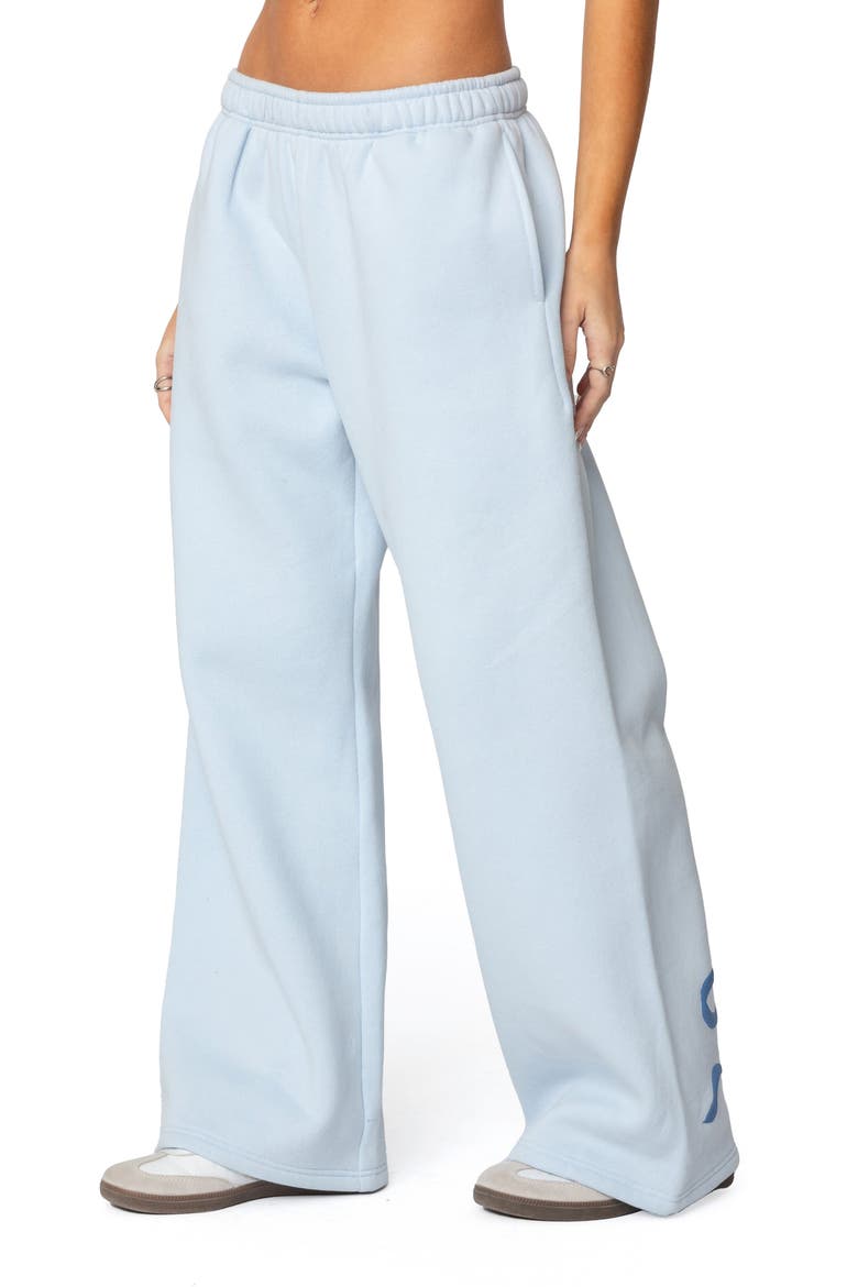 Bonney Bow Wide Leg Sweatpants, Alternate, color, BLUE