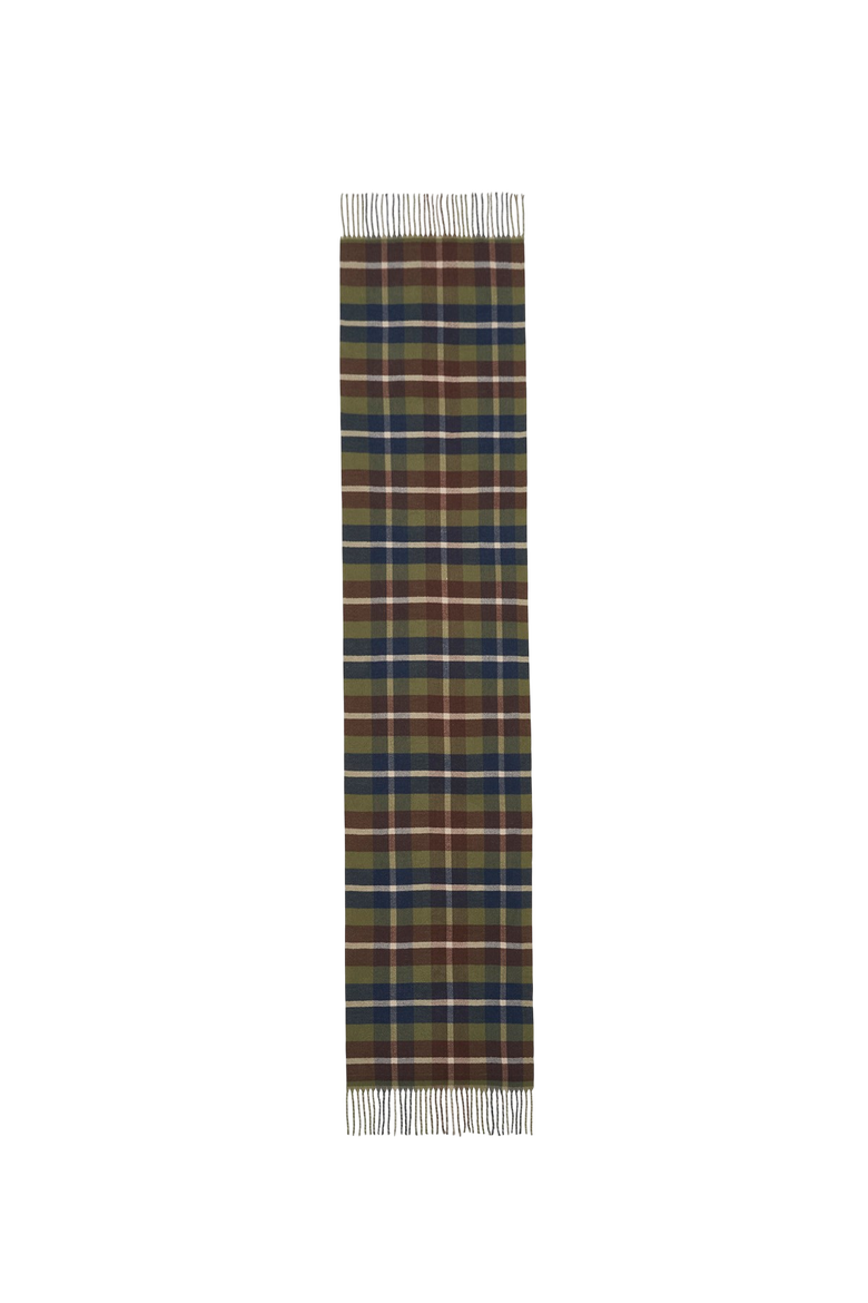 Woodland Scene Check Long Jacquard Scarf, Alternate, color, Green