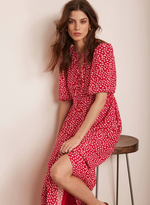 MINT VELVET MINT VELVET LIPS PRINT MIDI DRESS