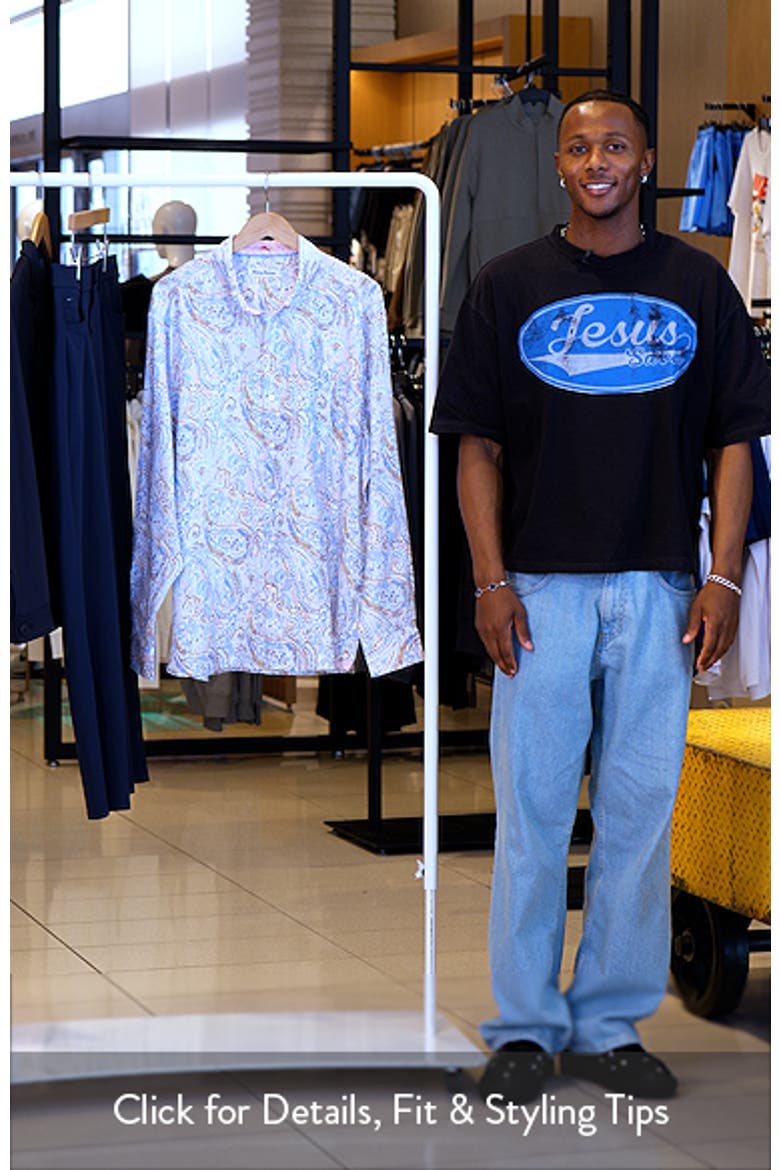 Playa Blanca Paisley Linen Button-Up Shirt video