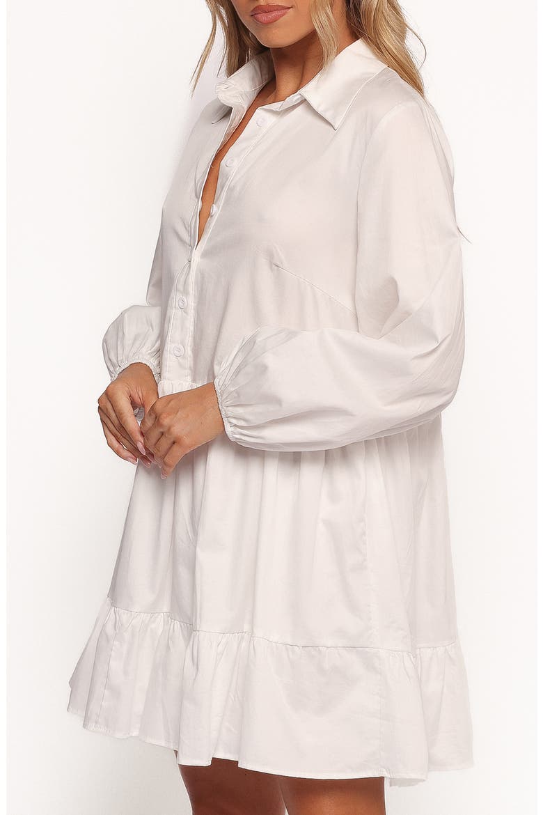 Carlotta Long Sleeve Mini Shirtdress, Alternate, color, WHITE