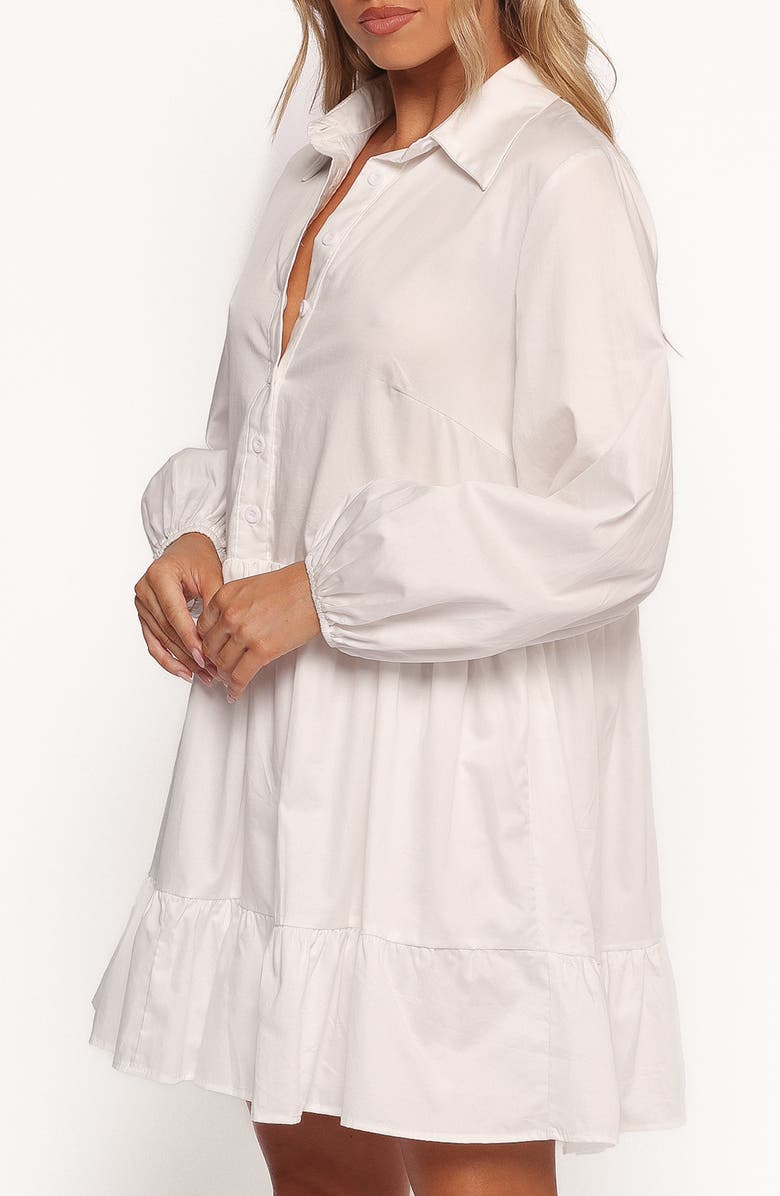 Petal & Pup Carlotta Long Sleeve Mini Shirtdress, Alternate, color, White