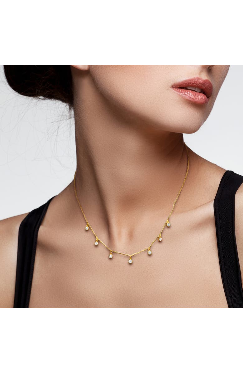 Julianna B. Cubic Zirconia Station Necklace Sterling Silver, Alternate, color, Yellow-Plated