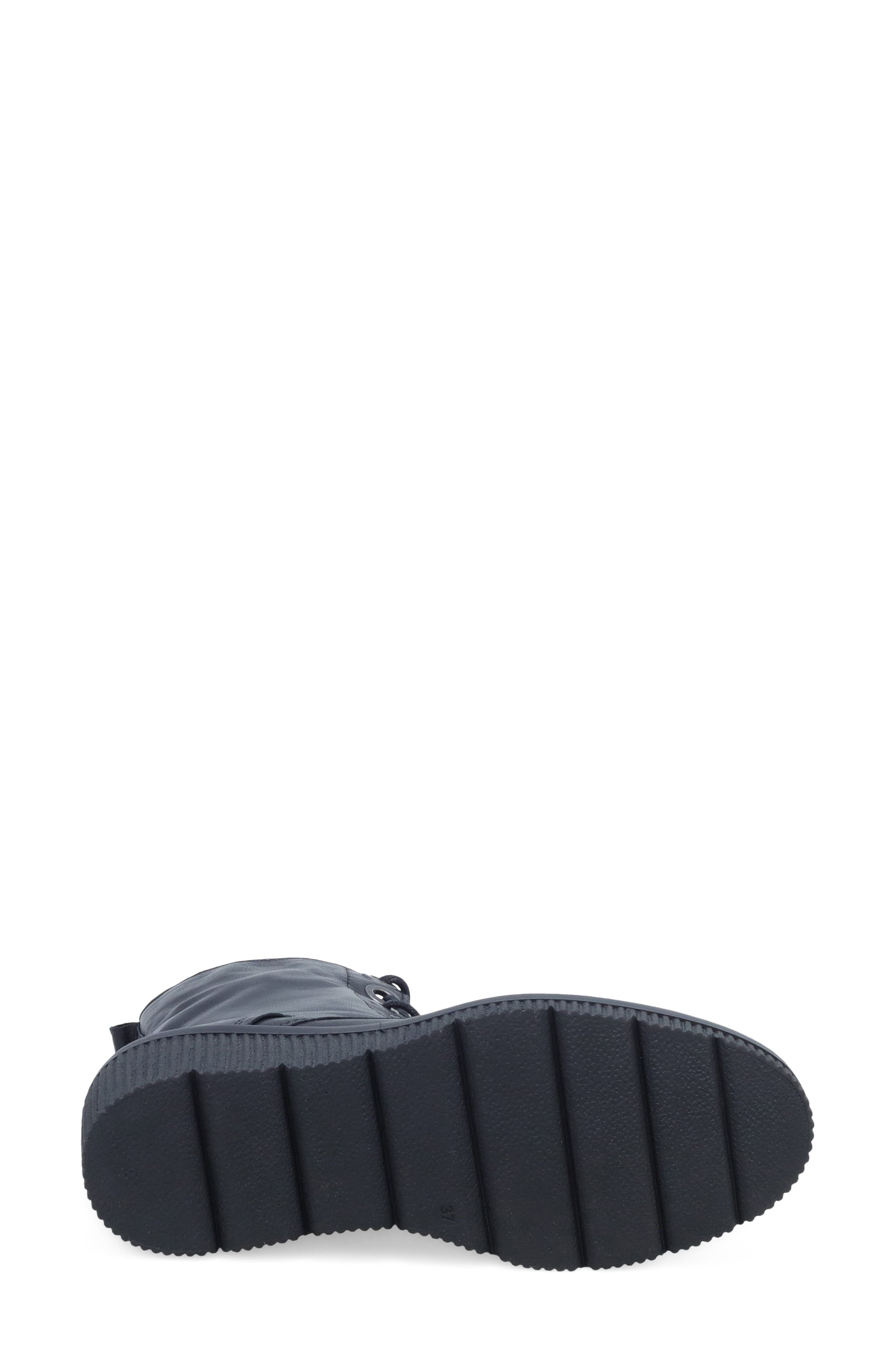 Adrienn Leather Wedge Bootie, Alternate, color, BLACK