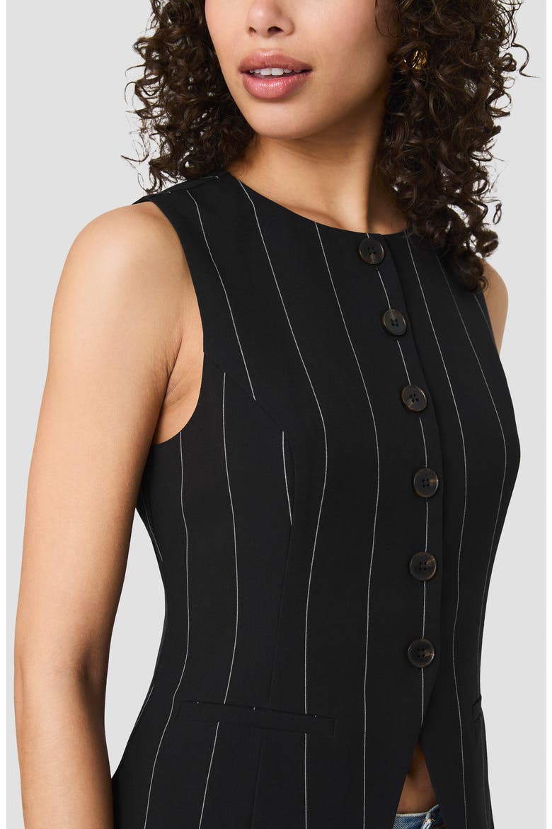 Pinstripe Button-Up Tank, Alternate, color, BLACK/WHITE