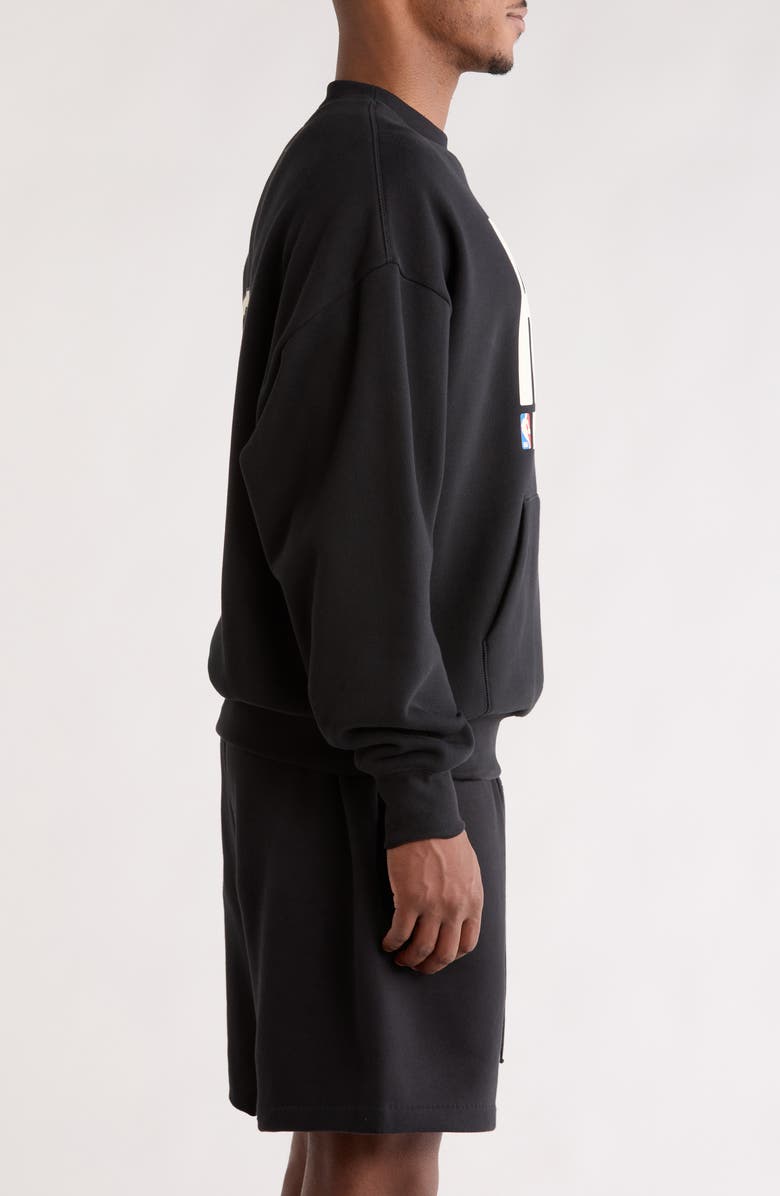 Fear of God Essentials x NBA Heat Sport Fit Crewneck Sweatshirt, Alternate, color, Vintage Black
