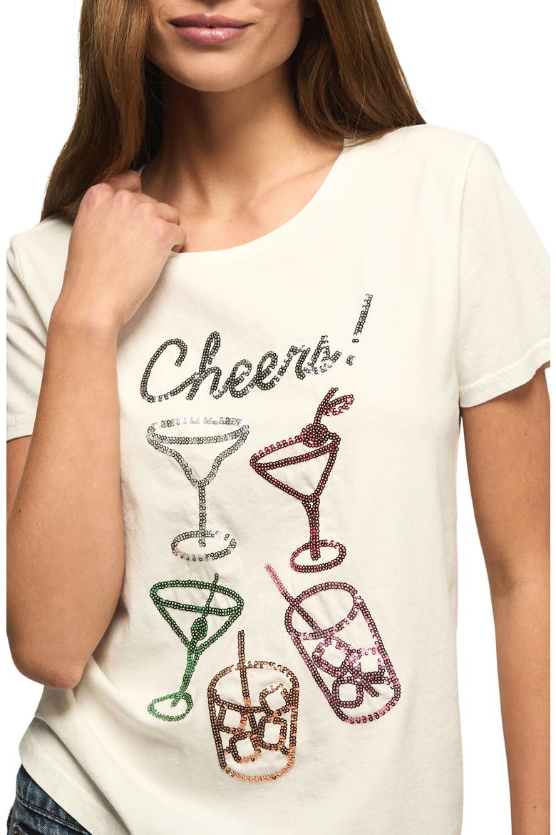 Sequin Cheers Glasses T-Shirt, Alternate, color, BRIGHT WHITE