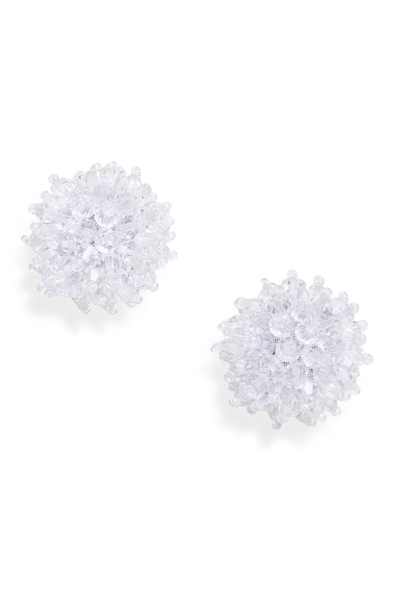 Beaded Stud Earrings, Main, color, CRYSTAL