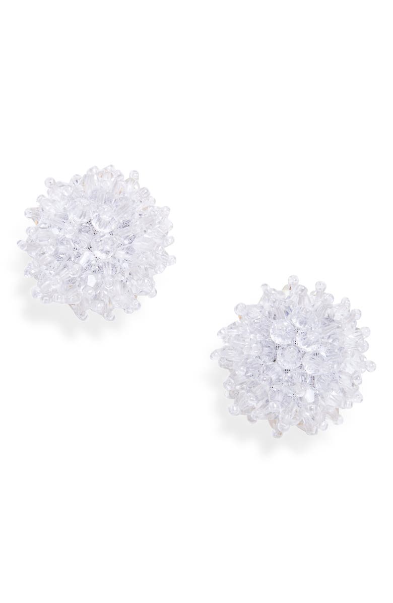 Oscar de la Renta Beaded Stud Earrings, Main, color, Crystal
