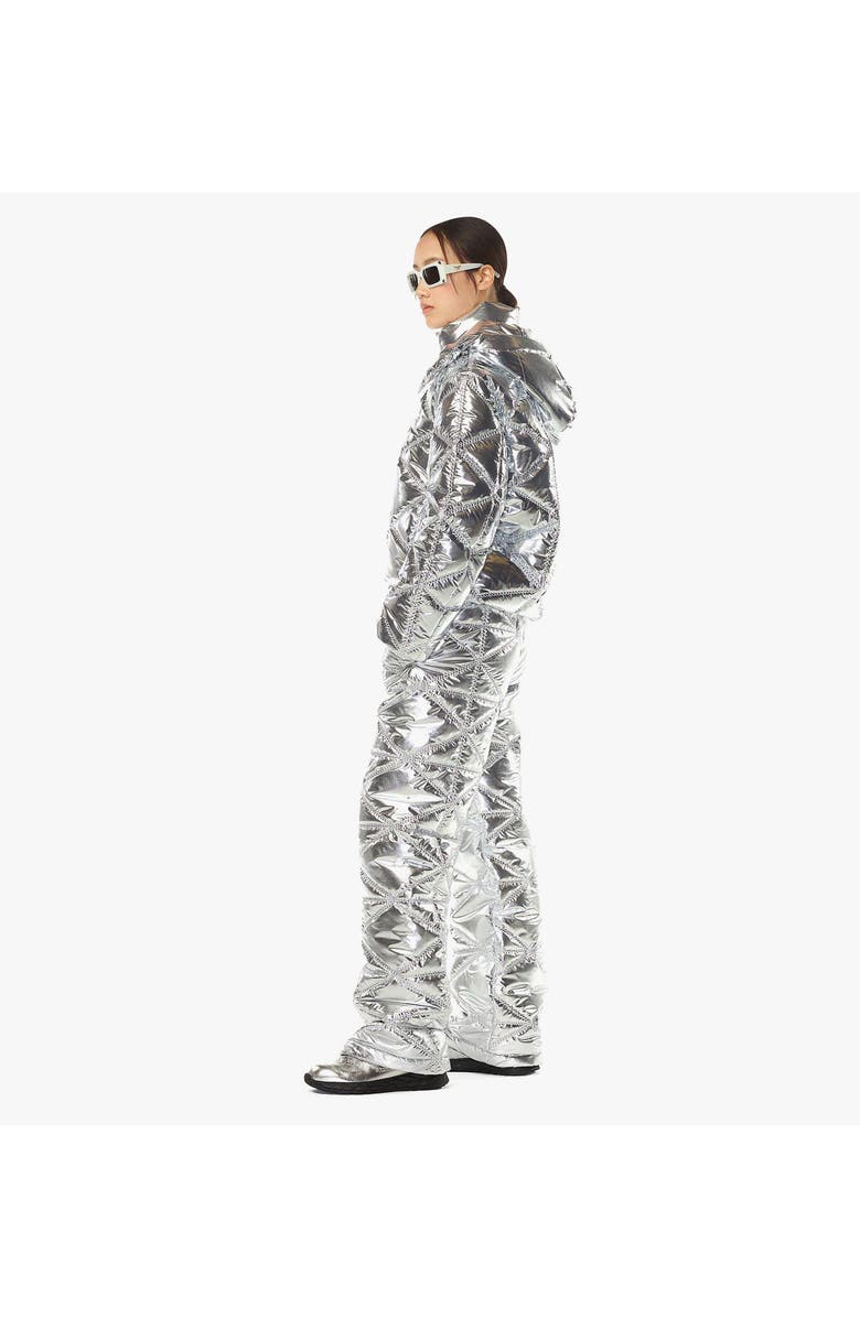 MCM Apres-Ski Quilted Puffer Jacket in Metallic Polyester, Alternate, color, Silver