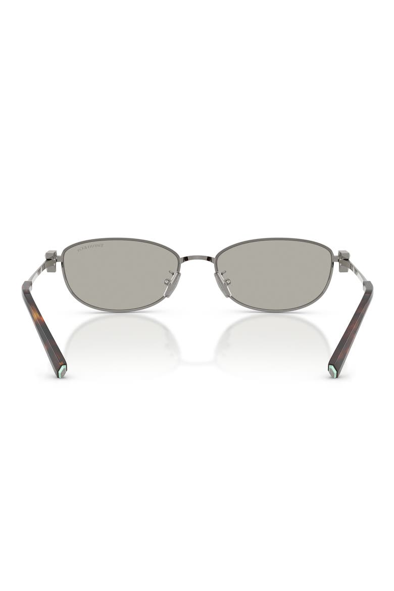 56mm Oval Sunglasses, Alternate, color, GUNMETAL / GREY MIRROR SILVER