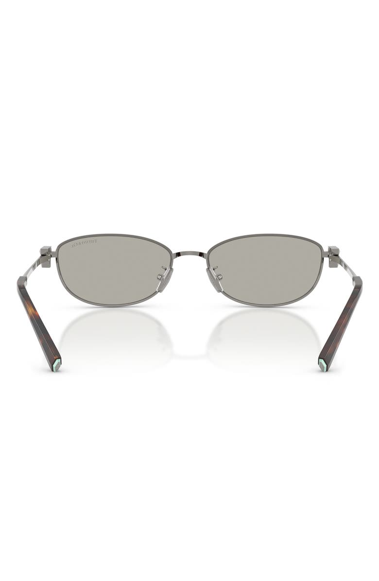 Tiffany & Co. 56mm Oval Sunglasses, Alternate, color, Gunmetal / Grey Mirror Silver