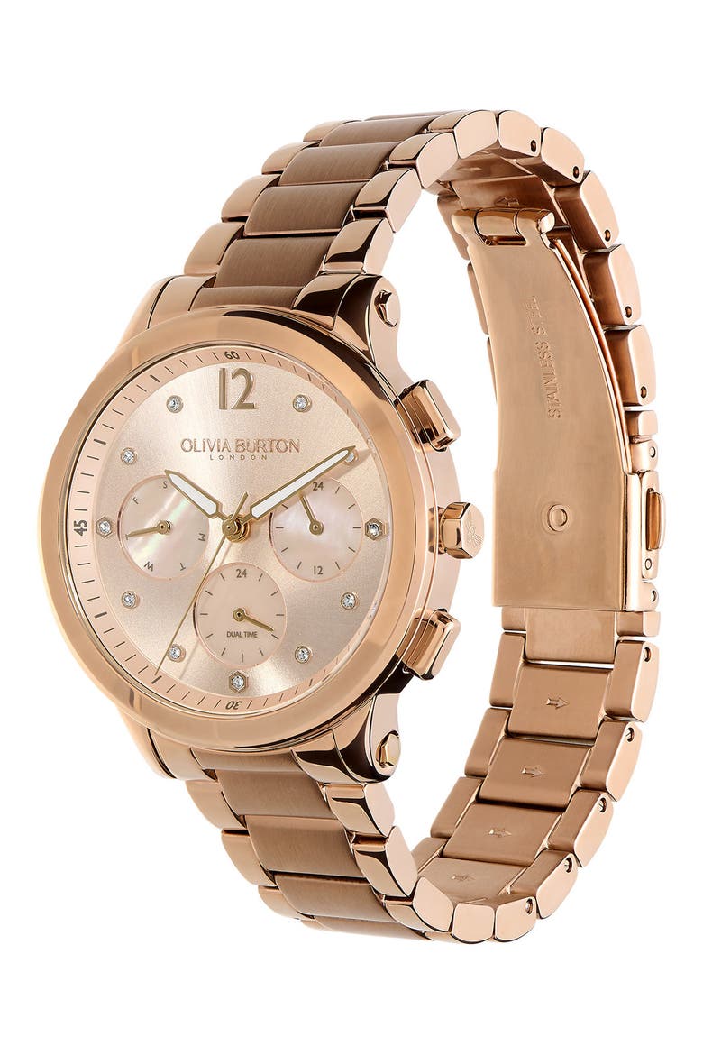 Sports Luxe Bracelet Watch, 38mm, Alternate, color, ROSE GOLD/ GOLD