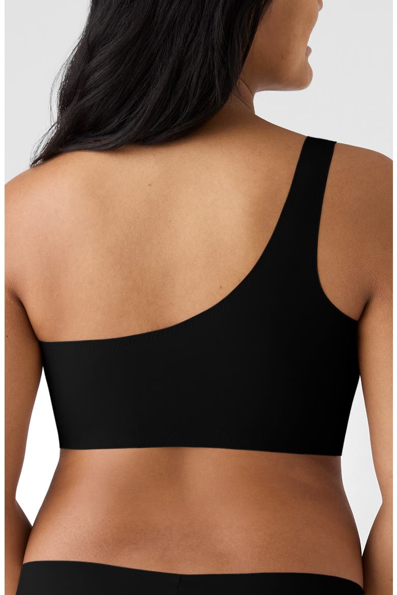 True Body One-Shoulder Bra, Alternate, color, BLACK