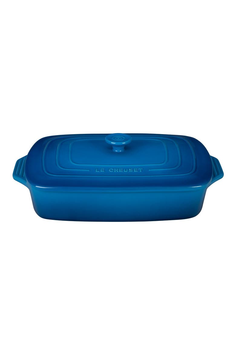 3 1/2-Quart Covered Rectangular Stoneware Casserole, Main, color, MARSEILLE