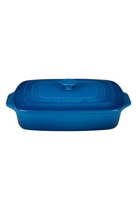 3 1/2-Quart Covered Rectangular Stoneware Casserole