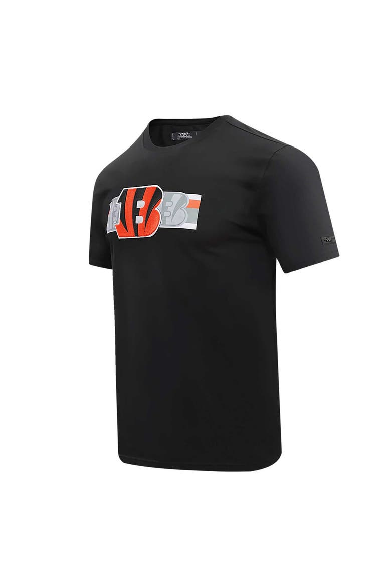 Men's Pro Standard Black Cincinnati Bengals Retro Striper T-Shirt, Alternate, color, Black