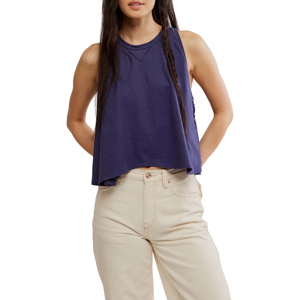 Free People Hialeah Cotton Trapeze T-shirt In Purple
