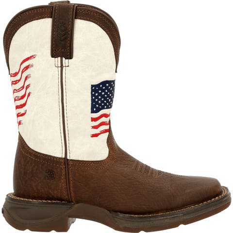Lil' Big Kids Distressed Flag Western Boot