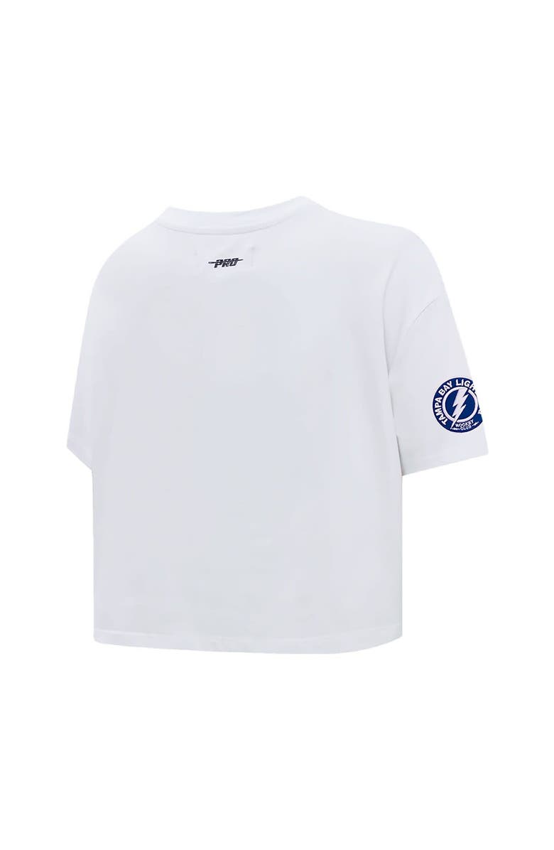 PRO STANDARD Women's Pro Standard White Tampa Bay Lightning Boxy Script Tail Cropped T-Shirt, Alternate, color, White