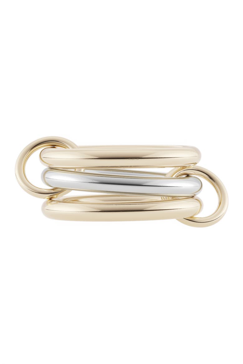 Taurus Two-Tone Linked Rings, Main, color, SILVER/ YELLOW GOLD