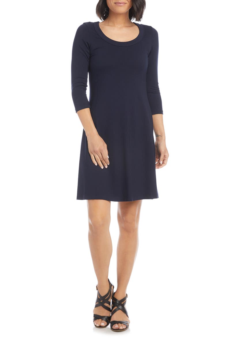 A-Line Jersey Dress, Main, color, NAVY