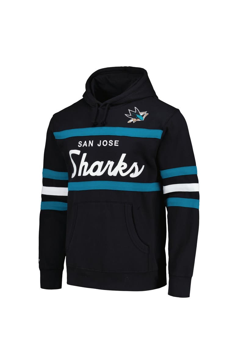 Mitchell & Ness Men's Mitchell & Ness Black San Jose Sharks Head Coach Pullover Hoodie, Alternate, color,