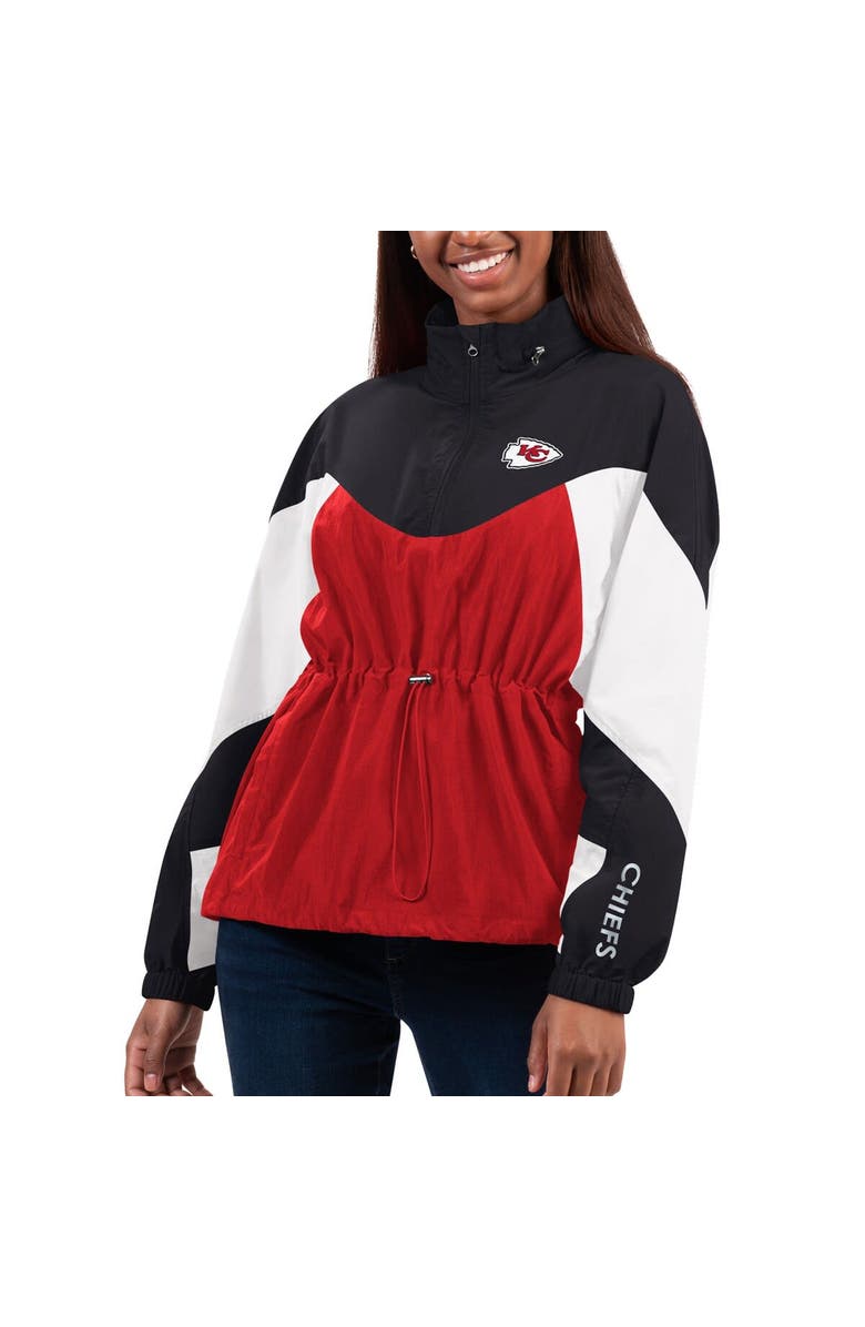 G-III 4HER BY CARL BANKS Women's G-III 4Her by Carl Banks Red/Black Kansas City Chiefs Tie Breaker Lightweight Quarter-Zip Jacket, Main, color, 