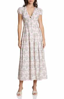 Avec Les Filles Fit & Flare Linen Blend Maxi Dress