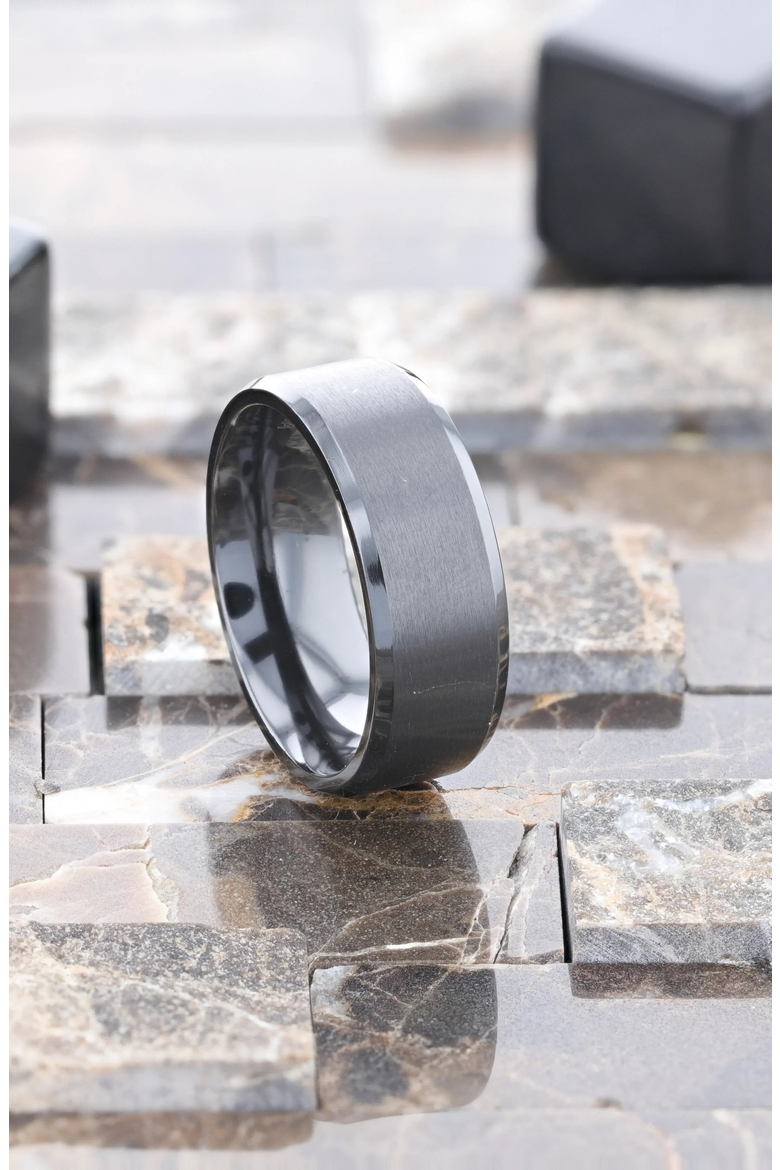 Elysian Titanium Wedding Band, Alternate, color, Black Titanium