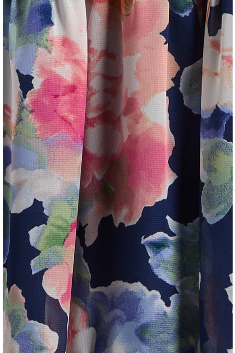 Kids' Floral Print Party Dress, Alternate, color, BLUE/ PINK