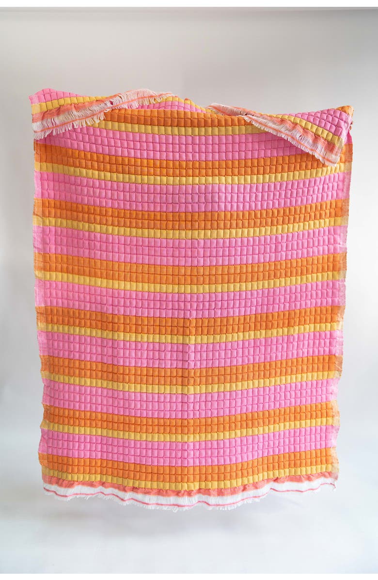 Inner Child Creamsicle Sujani Quilt, Main, color, King