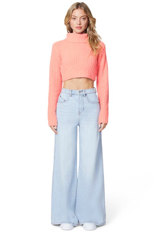 Florence By Mills Crop Turtleneck Sweater In Strawberry Ice