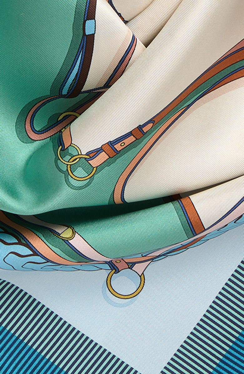 Longchamp Toute Allure Silk Square Scarf, Alternate, color, Mint