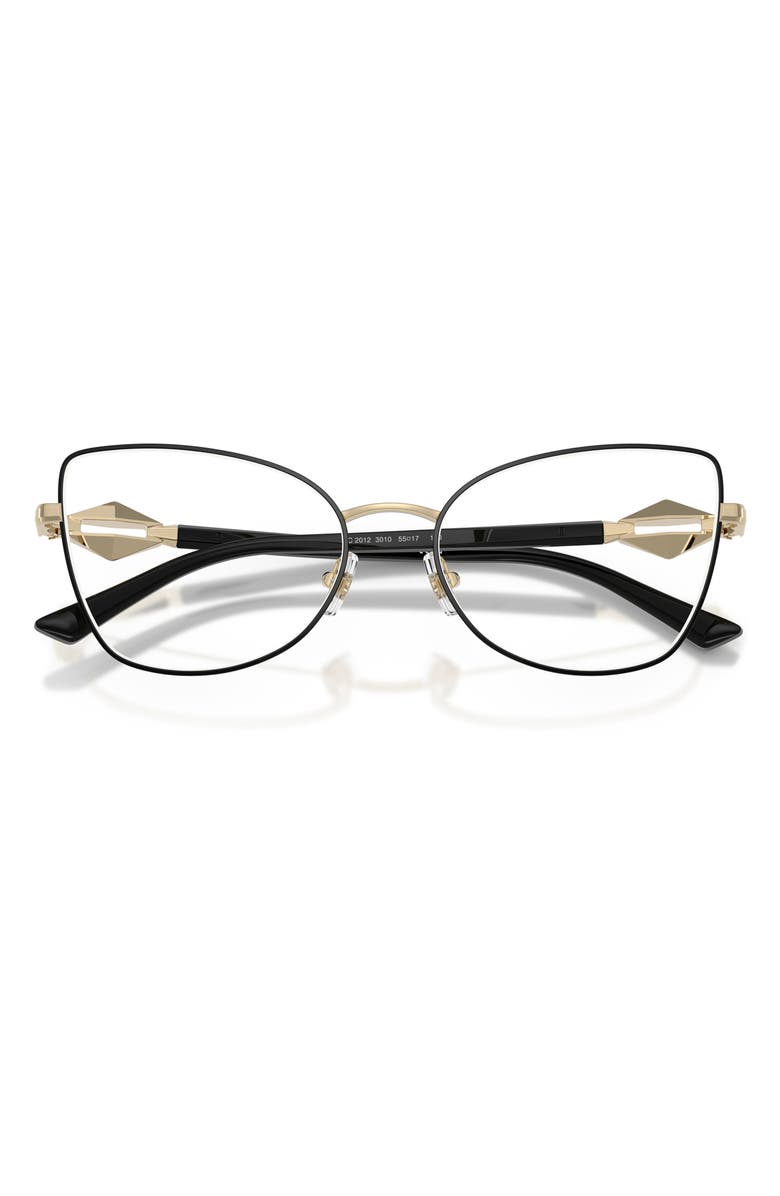 Jimmy Choo 53mm Cat Eye Optical Glasses, Alternate, color, Pale Gold/ Black / Demo Lens