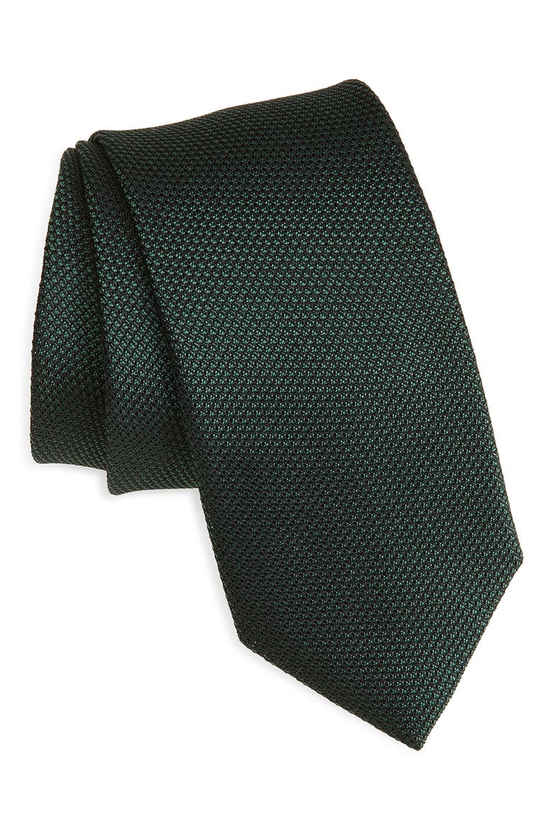 Silk Grenadine Tie, Main, color, GREEN