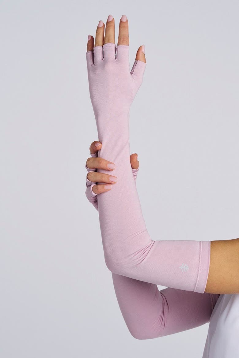 Perpetua Long Fingerless UV Sun Gloves, UPF 50+ Sun Protection, Alternate, color, Dusty Mauve